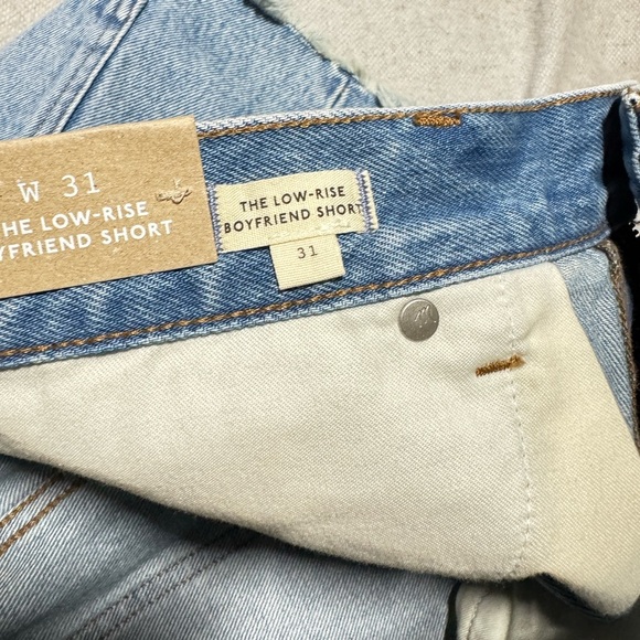 Madewell Women’s 31 Blue Jean Shorts Distressed low rise boyfriend short nwt - Picture 7 of 12